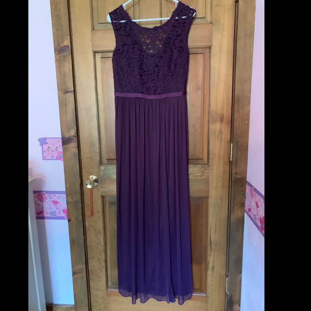 David’s Bridal Plum Bridesmaid Dress
